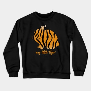 funny rabbit design with tiger pattern Crewneck Sweatshirt